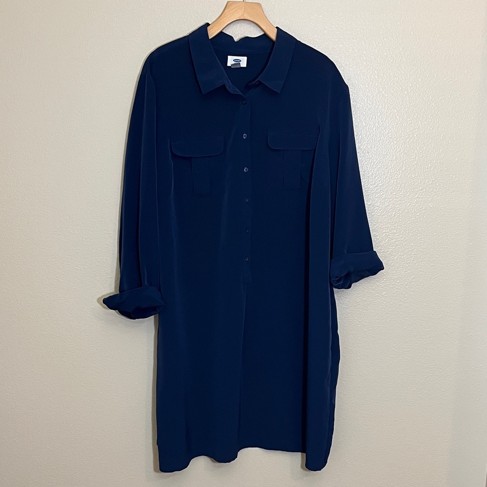 Old Navy Classic Blue Button Shirt Dress